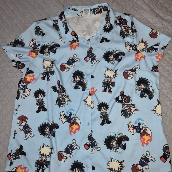 Hot Topic Other - Hot Topic Light Blue Anime Graphic Shirt